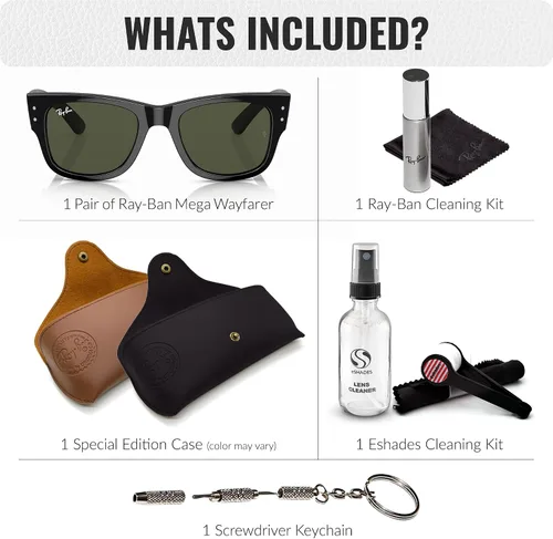 Vista 2 de Ray-Ban RB0840S MEGA WAYFARER Gafas de sol de forma cuadrada con kit oficial de gafas