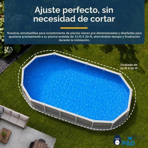 Vista 3 de Blue Wave NL1539 Almohadilla de revestimiento ovalada de 12 pies x 20 pies