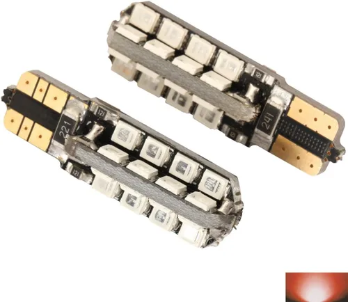 Vista 4 de 2 unids Super brillante 32 LED SMD bombillas T10 194 alta potencia ámbar amarillo bombillas de coche auto reemplazo iluminación 168 2825 W5W L286