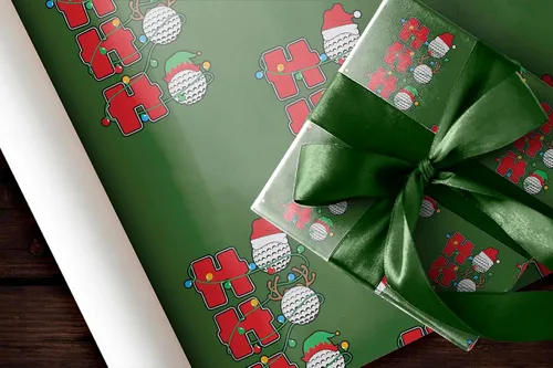 Vista 7 de Bonita pelota de golf Ho para regalo, luces de Navidad, papel de regalo grueso, decoración de fiesta de golfista (rollo de 6 pies x 30 pulgadas)