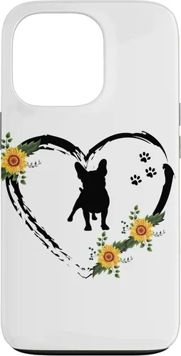 Vista 10 de iPhone 16 French Bulldog With Paw Prints And Sunflower Heart On White Case