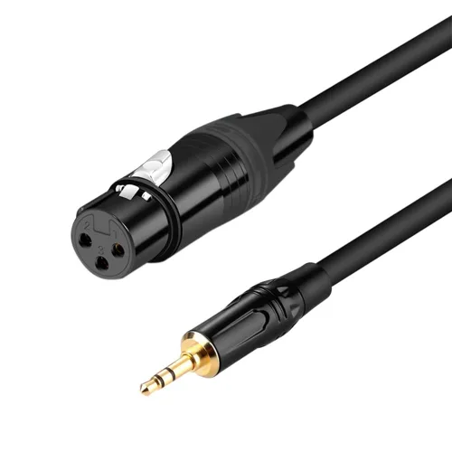 Vista 7 de Cable de micrófono estéreo XLR a 0.138 in, (1,5 pies) para videocámaras, cámaras DSLR, dispositivo de grabación de computadora y más