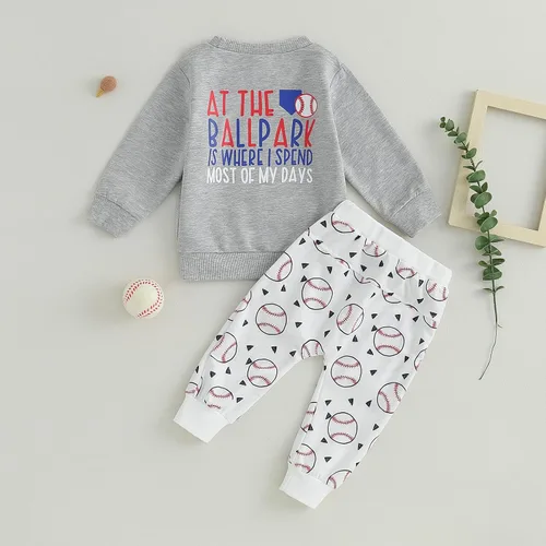Vista 3 de Ledy Champswiin Conjunto de ropa para bebé niño pequeño para otoño e invierno, conjunto de sudadera linda y pantalón largo