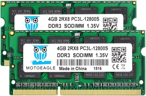 Vista 26 de Motoeagle DDR3-1066 SODIMM 8GB Kit (2X4GB) 2Rx8 PC3 8500 8500S 4GB DDR3 1066MHz 1067MHz CL7 204-Pin 1.5V Non-ECC Unbuffered Laptop Memory RAM Modules