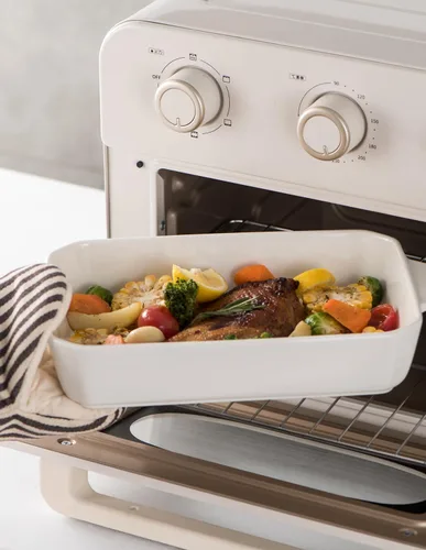 Vista 5 de Onniyor Plato de cerámica para hornear, bandeja para hornear con asas, cacerola para horno, plato grande para hornear, moldes para lasaña profundos