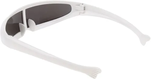 Vista 6 de JDD Gafas de sol futuristas novedosas con espejo monobloque color azul