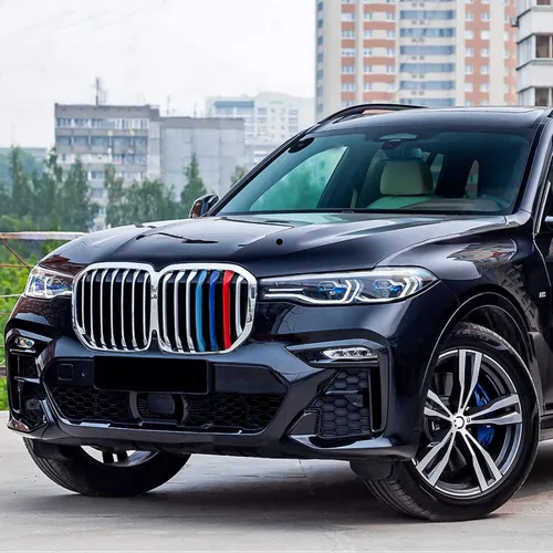 Vista 7 de Insertos de Parrilla Automotriz para BMW X7 G07 2019-2022 7 Rejillas, Accesorios para Parrilla Frontal G07,Tricolor ABS 7-Beam Grill Exterior Trim