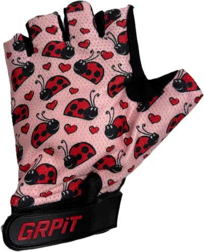 Vista 2 de Guantes infantiles para ciclismo, scootering y diversión en el patio de recreo Guantes de bicicleta acolchados de medio dedo para niños y niñas