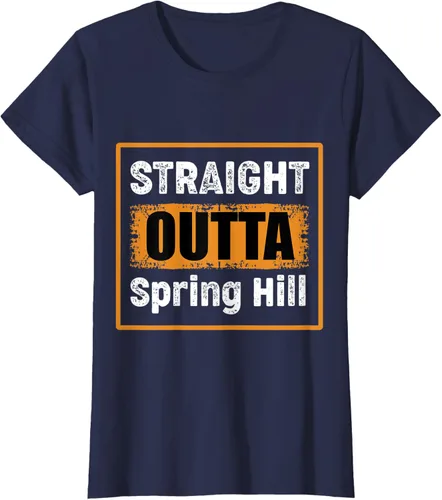 Vista 22 de Straight Outta Spring Hill Tennessee USA - Camiseta de humor vintage, Negro