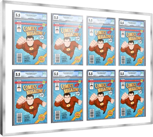 Vista 70 de Poster Palooza Marco de cómics con paspartú para 1 cómic de grado CGC, CBCS o PGX, marco de cómic de bronce para cómic de 8.125 x 13 pulgadas
