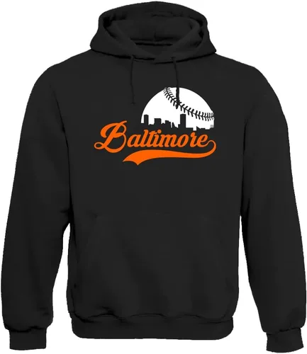 Vista 27 de Xtreme Apparrel Cityscape Skyline - Sudadera con capucha para hombre para fanáticos del béisbol