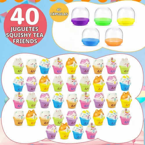 Vista 2 de 40 juguetes blandos de Tea Friends con cápsula, premios de aula, recuerdos