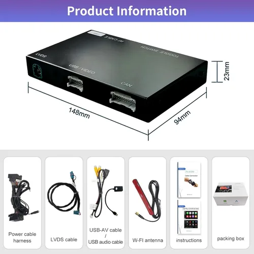 Vista 7 de Decodificador inalámbrico de interfaz CarPlay para Mercedes-Benz NTG5.0 Para B/C/E/G/S/V/GLC/CLA/GLA/GLE/GLS Class (2015-2018), compatible