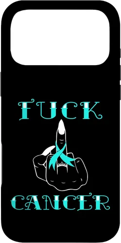 Vista 22 de Fuck Cancer Tattoos Survivor Teal Ribbon Ovarian Cancer Case for iPhone 16