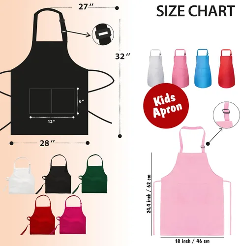 Vista 5 de Delantal personalizado para niños para cocinar, delantal para niños pequeños para niñas y niños, delantales de chef para mujeres, regalo de Navidad