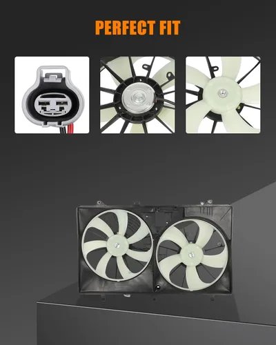 Vista 5 de Ventilador de refrigeración eléctrico automotriz 2011-2016 para Sienna 3.5L 2010-2015 para RX350 3.5L AZHZ 621-530 Conductor lado del pasajero/LH RH