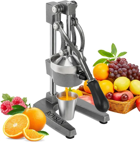 Vista 8 de Rovsun - Exprimidor de cítricos manual para uso comercial, para exprimir jugo de frutas, cítricos, naranja, limón y granada, Negro