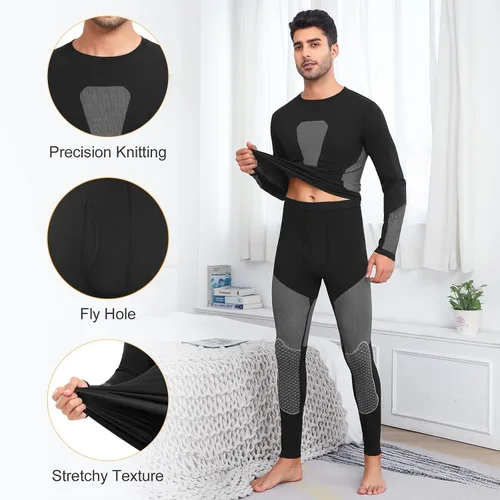 Vista 5 de SIMIYA Conjunto de ropa interior térmica para hombre, ropa interior larga para hombre, ropa interior larga para hombre, parte inferior superior