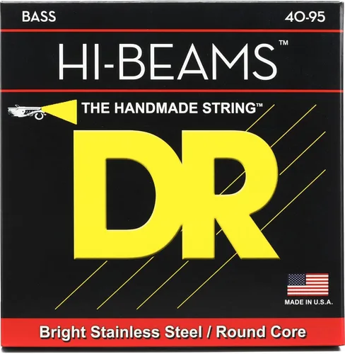 Vista 23 de DR Strings - Hi-Beams - Juego de cuerdas para bajo de 4 cuerdas - Mediano 45-105 - Núcleo redondo de acero inoxidable - Accesorios para bajo (MR-45)