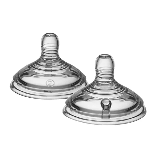 Vista 9 de Tommee Tippee Natural Start - Tetinas para biberón, parecidas al pecho para un pestillo natural, válvula anticólicos, silicona suave, flujo extra