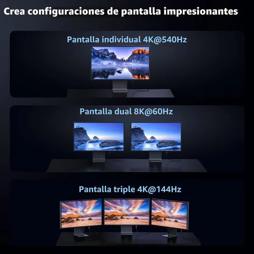 Vista 5 de IVANKY Certificado Intel Cable Thunderbolt 5 de 3.3 pies, hasta 120 Gbps y 240 W, cable Thunderbolt trenzado premium de 80 Gbps, compatible