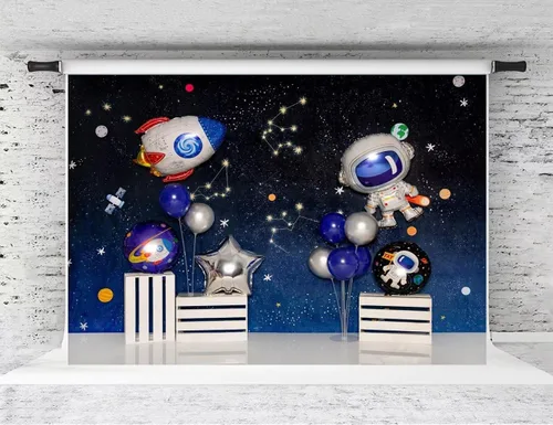 Vista 5 de Kate Telón de fondo de fotografía para niños, fiesta de cumpleaños infantil, astronautas, para el Día del Niño, fondos de Super Man Space