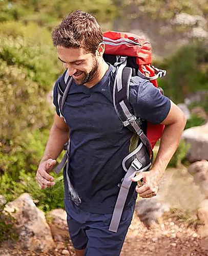 Vista 3 de QUALFORT Camiseta básica casual de manga corta para hombre, ultra suave, ligera y fresca