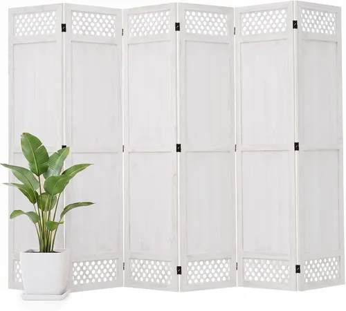 Vista 10 de Divisor de habitación de madera, pantalla de privacidad, divisor de Natural