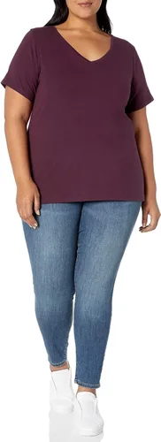 Vista 2 de Tienda Essentials womens Plus Size Classic-fit Short-sleeve V-neck T-shirt