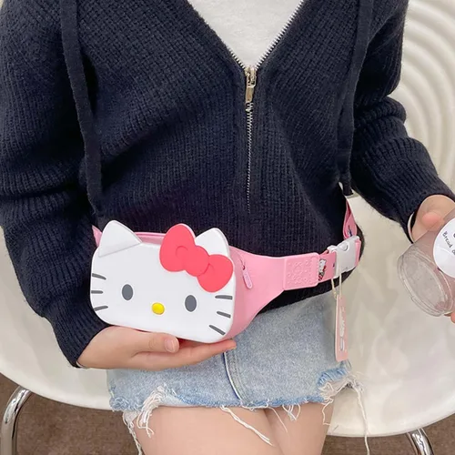 Vista 5 de Riñonera pequeña Kawaii para niños y adolescentes, Rojo