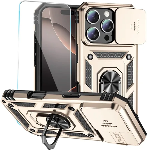 Vista 19 de Funda para teléfono SunStory para iPhone 11 con protector de pantalla HD y cubierta deslizante para la cámara y soporte giratorio con anillo