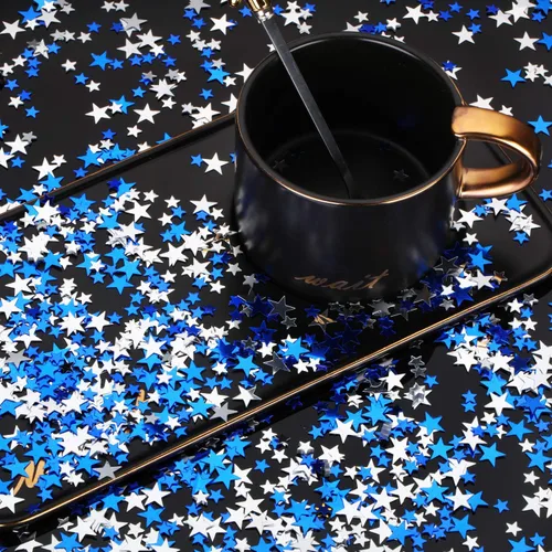 Vista 6 de Hestyia Confeti de Estrella de 60 g con Purpurina, Confeti de Mesa de Papel Metálico para Navidad, Fiesta, Boda, Festival