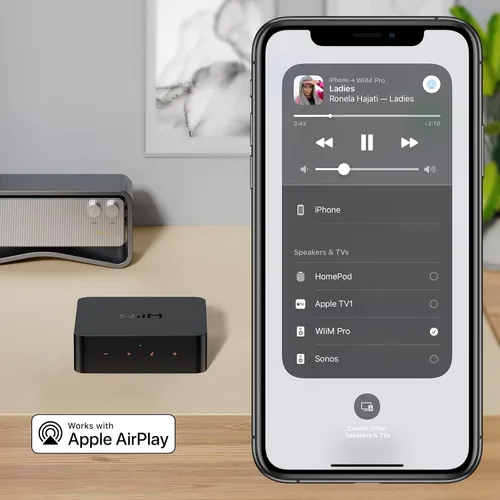 Vista 3 de WiiM Pro AirPlay 2 Receptor, Google Cast Audio, Transmisor Multisala WiFi, Compatible con Alexa, Siri y Google Assistant, Transmite Audio de Alta