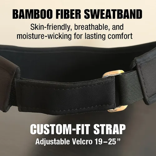 Vista 5 de Visera polarizada de cara completa, protección UV, ajustable de 19 a 25 pulgadas, banda de sudor de bambú, lente giratoria de 360°, golf, playa