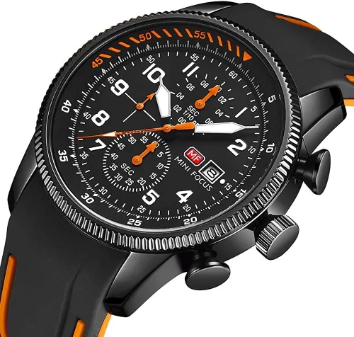Vista 2 de MF MINI FOCUS Relojes de pulsera para hombre de lujo con correa de silicona impermeable y correa de cuarzo para hombre
