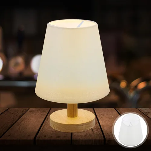 Vista 8 de CALLARON Lámpara pequeña de tela con clip para lámpara de mesa de pared (beige) Pantalla de tela para luz de mesa