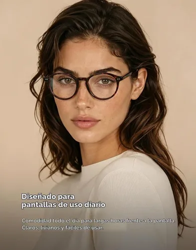 Vista 2 de TIJN Blue Light Blocking Glasses Men Women,Vintage Round Frame Eyeglasses