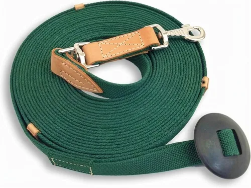 Vista 7 de Southwestern Equine Línea de estocada para caballos de algodón con broche de perno y tope de goma (negro, 24')
