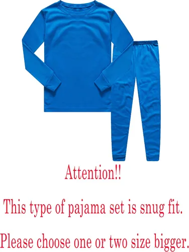 Vista 2 de Family Feeling Conjunto de pijama de 2 piezas para niños y niñas pequeñas, ropa para dormir 100% de algodón