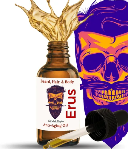 Vista 19 de Aceite de barba antienvejecimiento para hombres, aromas inspirados en el diseñador de primera calidad, 11 aceites naturales, retinol vegetal, aceite