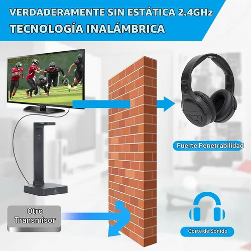 Vista 7 de ANSTEN - Auriculares inalámbricos para ver televisión con RCA óptico digital