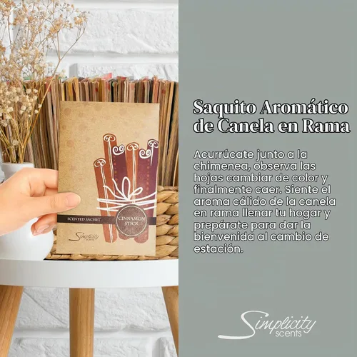Vista 2 de Simplicity Scents - Paquete de 6 bolsitas perfumadas en barra de canela, otoño e invierno, bolsas perfumadas de larga duración, fragancia