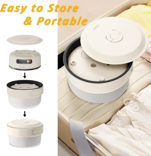 Vista 8 de HYTRIC Olla eléctrica portátil de 2 litros con mango plegable, olla eléctrica antiadherente con doble control de potencia para campamento