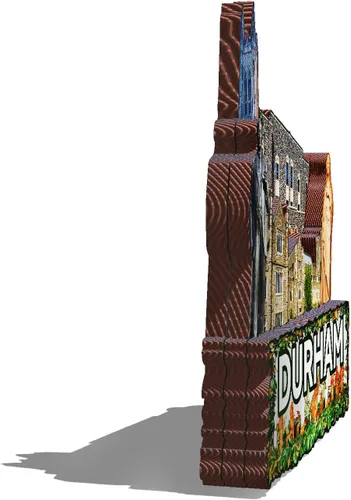Vista 2 de Imán de madera de Durham de los Estados Unidos 3D para nevera, recuerdos coleccionables, decoraciones artesanales hechas a mano