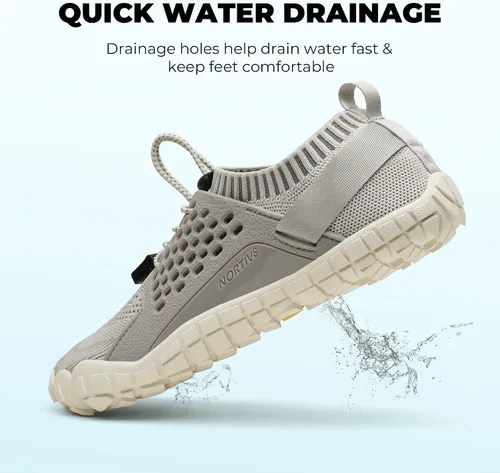 Vista 3 de NORTIV 8 Zapatos de agua de secado rápido para mujer, sensación de pies desnudos, para deportes acuáticos, para la playa o la piscina, para nadar
