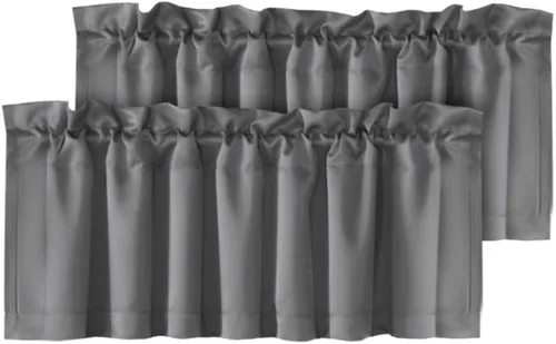 Vista 30 de H.VERSAILTEX - Cenefa térmica para ventana con dobladillo para barra, para oscurecer las habitaciones; ideales para la cocina, 52” x 18” Gris paloma