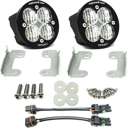Vista 10 de Kit de luces LED de niebla de bolsillo Baja Designs Squadron-R SAE compatible con Jeep Gladiator 2020-22; Wrangler JL 2018-22 parachoques OEM