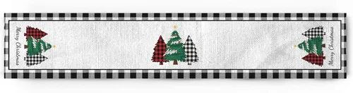 Vista 6 de Daleng Camino de mesa de árbol de búfalo de Navidad de 13 x 36 pulgadas, bufandas antideslizantes para decoraciones, fiestas, cenas y reuniones, 1