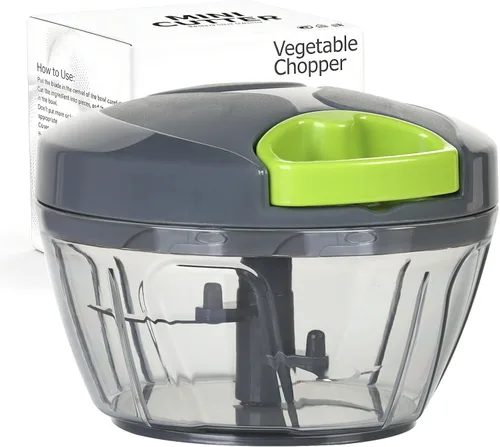 Vista 26 de Ourokhome Procesado manual de alimentos, picador de verduras portátil, rápido y con cuerda, para pequeñas cocinas, para ajo, cebolla, jengibre