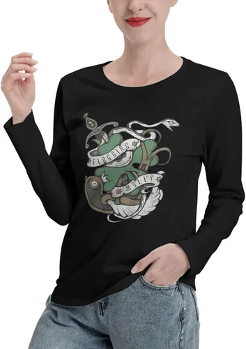 Vista 2 de Women Fall Long Sleeve Shirts Womens Cotton Tshirt Top Crew Neck T-Shirt Clothing